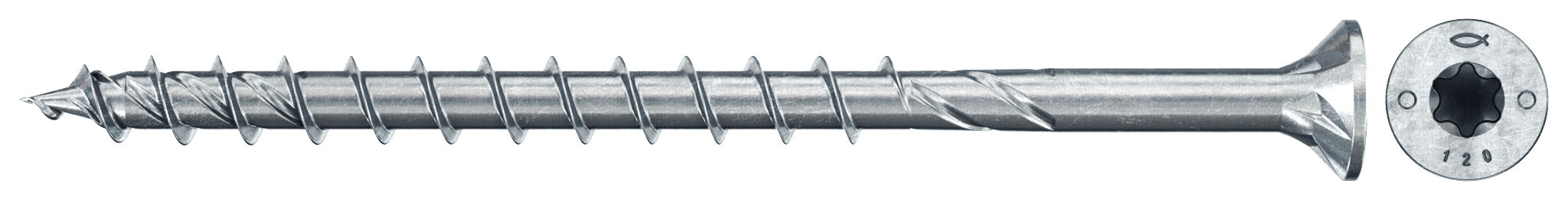 Vis De Charpente PowerFast FPF II CTP 8,0 X 120 BC à Tête Fraisée Plate